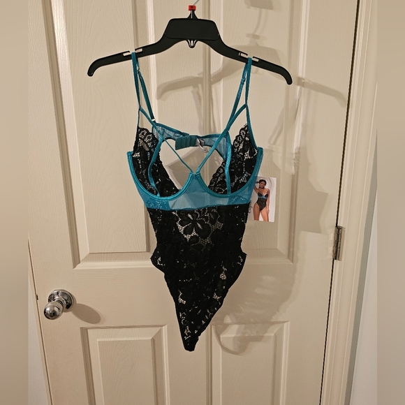 Elegant Moments NWT Mesh & Scalloped Lace Slip On Teddy Adult Lingerie Size XL - Picture 1 of 5